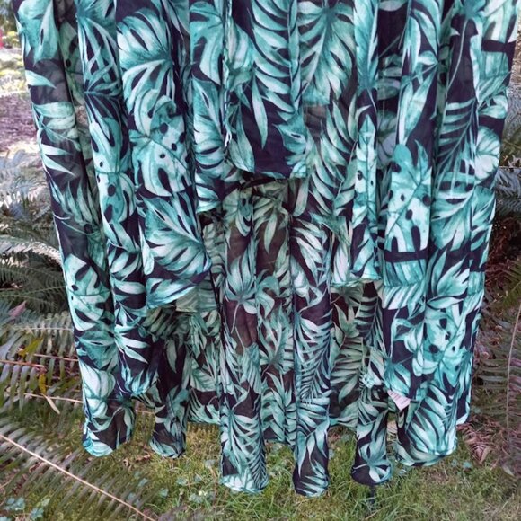 Derek Heart Plus Size 1X High Low Palm Kimono - Picture 6 of 9